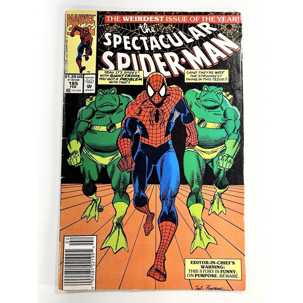 Vintage 1992 The Spectacular Spider-Man #185 Marvel Comic Book